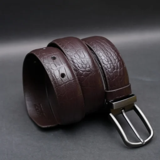 Zays Handcrafted Genuine Leather Belt for Men – Premium Quality, Adjustable, Stylish & Durable (ZMB135-Chocolate) - Image 5