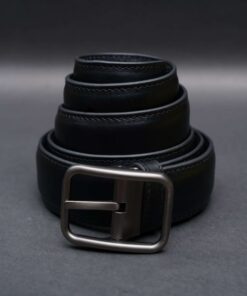 Zays Handcrafted Genuine Leather Belt for Men – Premium Quality, Adjustable, Stylish & Durable (ZMB124-Black)