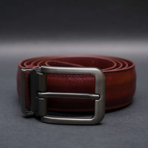 Zays Handcrafted Genuine Leather Belt for Men – Premium Quality, Adjustable, Stylish & Durable (ZMB129-Red Brown) - Image 5