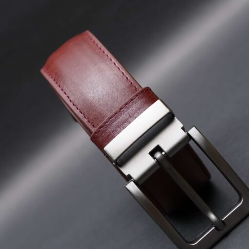 Zays Handcrafted Genuine Leather Belt for Men – Premium Quality, Adjustable, Stylish & Durable (ZMB129-Red Brown) - Image 9