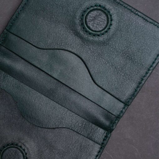 Zays Premium Eco-Friendly Leather Magnetic Card Holder Mini Wallet (CW113-Green) - Image 2