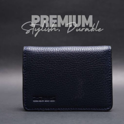 37 Zays Premium Eco-Friendly Leather Magnetic Card Holder Mini Wallet (CW111-Navy) - Image 1