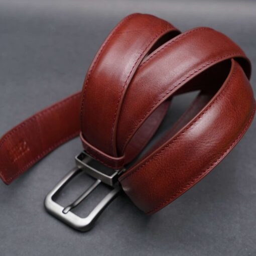 Zays Handcrafted Genuine Leather Belt for Men – Premium Quality, Adjustable, Stylish & Durable (ZMB129-Red Brown) - Image 7