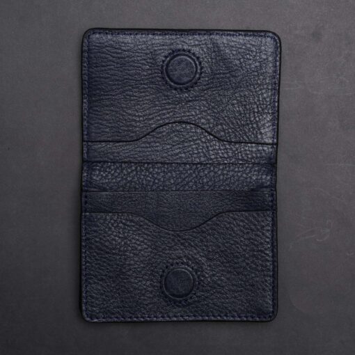 Zays Premium Eco-Friendly Leather Magnetic Card Holder Mini Wallet (CW111-Navy) - Image 8