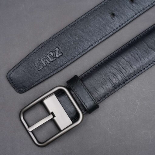 Zays Handcrafted Genuine Leather Belt for Men – Premium Quality, Adjustable, Stylish & Durable (ZMB124-Black) - Image 4