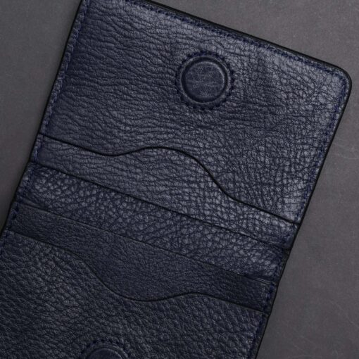 Zays Premium Eco-Friendly Leather Magnetic Card Holder Mini Wallet (CW111-Navy) - Image 4
