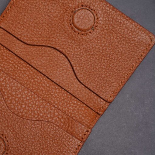 Zays Premium Eco-Friendly Leather Magnetic Card Holder Mini Wallet (CW110-Brown) - Image 2