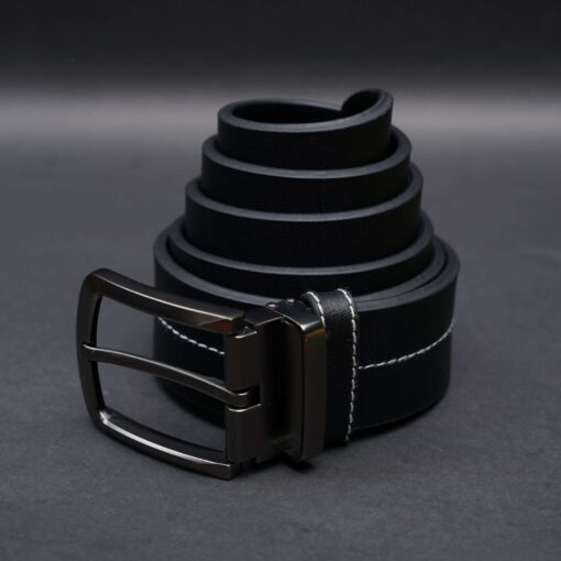 Zays Handcrafted Genuine Leather Belt for Men – Premium Quality, Adjustable, Stylish & Durable (ZMB131-Black) - Image 4