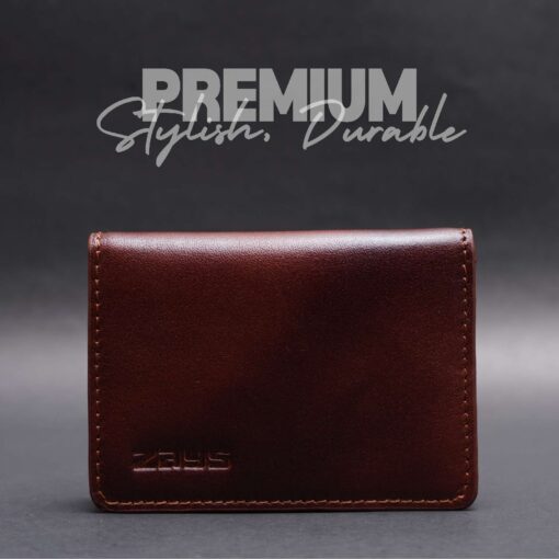 5 Zays Premium Eco-Friendly Leather Magnetic Card Holder Mini Wallet (CW112-Chocolate) - Image 1