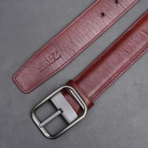 50 Zays Handcrafted Genuine Leather Belt for Men – Premium Quality, Adjustable, Stylish & Durable (ZMB125-Red Brown) - Image 4