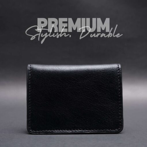 Zays Premium Eco-Friendly Leather Magnetic Card Holder Mini Wallet (CW109-Black) - Image 7