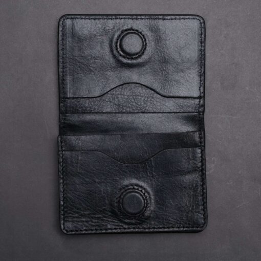 Zays Premium Eco-Friendly Leather Magnetic Card Holder Mini Wallet (CW109-Black) - Image 5