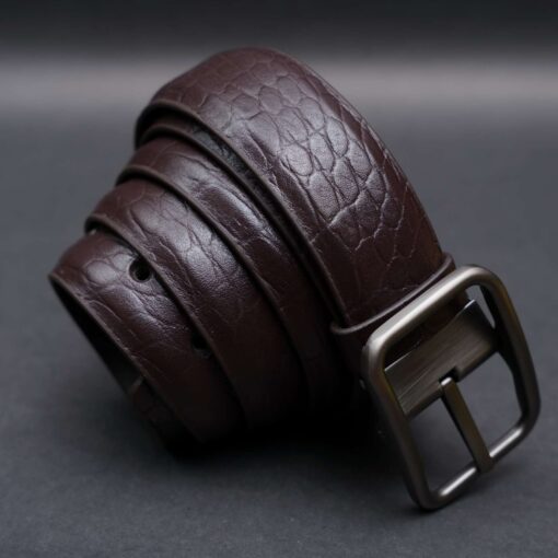 Zays Handcrafted Genuine Leather Belt for Men – Premium Quality, Adjustable, Stylish & Durable (ZMB121-Chocolate) - Image 2