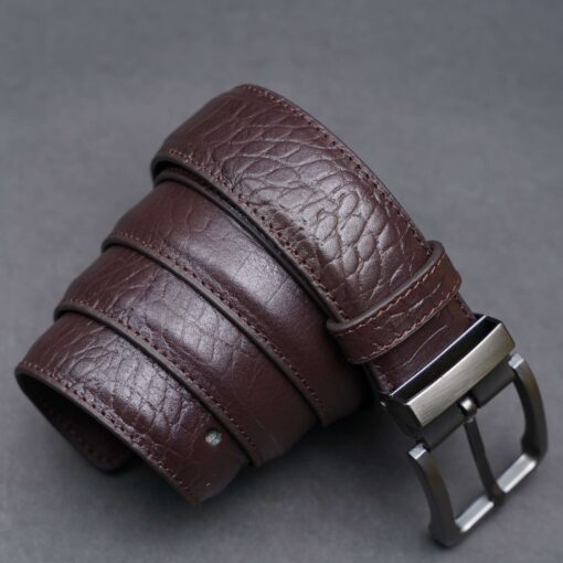 Zays Handcrafted Genuine Leather Belt for Men – Premium Quality, Adjustable, Stylish & Durable (ZMB126-Chocolate) - Image 8