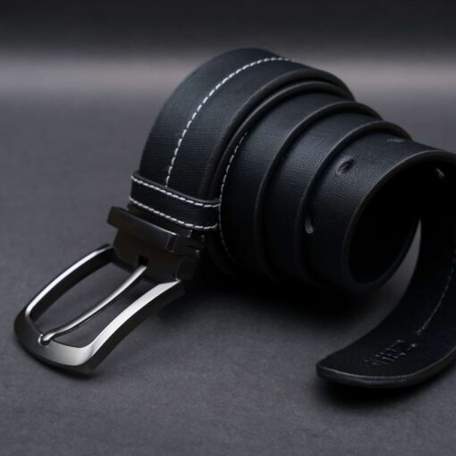 Zays Handcrafted Genuine Leather Belt for Men – Premium Quality, Adjustable, Stylish & Durable (ZMB131-Black) - Image 5