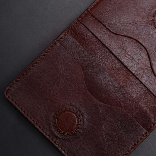 Zays Premium Eco-Friendly Leather Magnetic Card Holder Mini Wallet (CW112-Chocolate) - Image 2