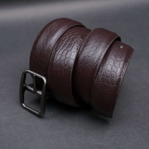 Zays Handcrafted Genuine Leather Belt for Men – Premium Quality, Adjustable, Stylish & Durable (ZMB121-Chocolate) - Image 3