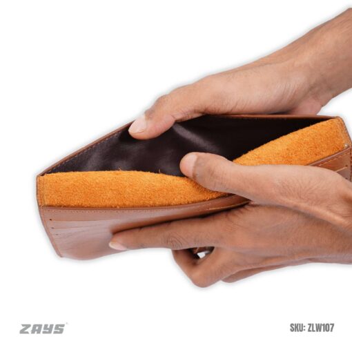 Zays Premium Full-Grain Leather Long Wallet - Elegant, Durable, and Functional (ZLW103-Brown) - Image 4