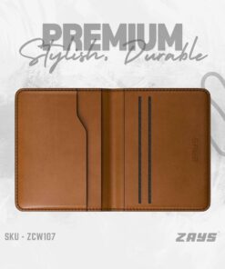 Zays Handcrafted Premium Leather Super Slim Card Holder Mini Wallet (CW107-Brown)