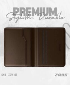 Zays Handcrafted Premium Leather Super Slim Card Holder Mini Wallet (CW108-Chocolate)