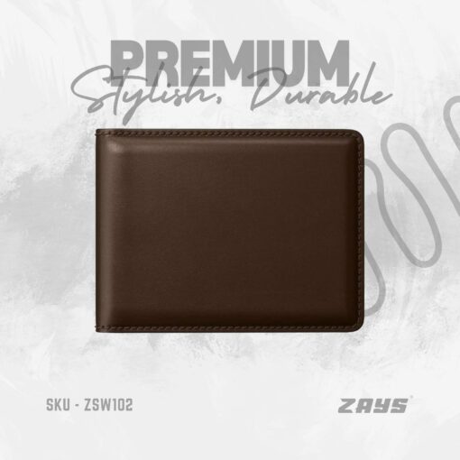 A2 Zays Handcrafted Premium Leather Bifold Short Wallet (SW102-Chocolate) - Image 1