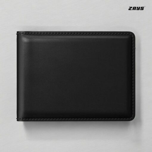 Zays Handcrafted Premium Leather Bifold Short Wallet (SW101-Black) - Image 10