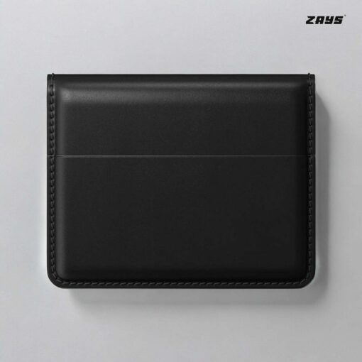 Zays Handcrafted Premium Leather Super Slim Card Holder Mini Wallet (CW106-Black) - Image 8