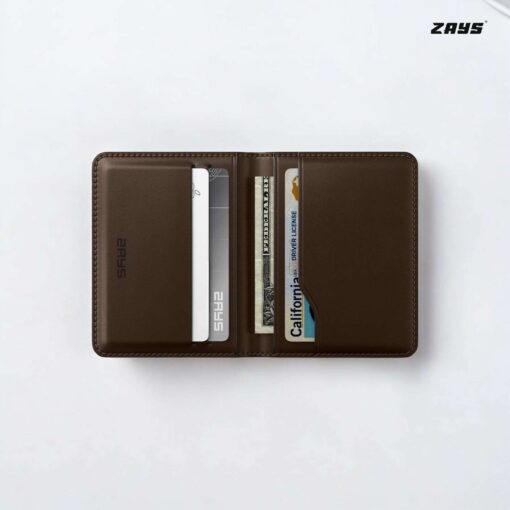 F (3) Zays Handcrafted Premium Leather Super Slim Card Holder Mini Wallet (CW108-Chocolate) - Image 7