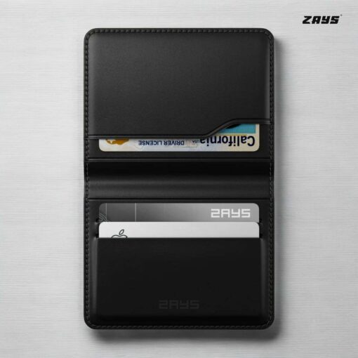 Zays Handcrafted Premium Leather Super Slim Card Holder Mini Wallet (CW106-Black) - Image 6