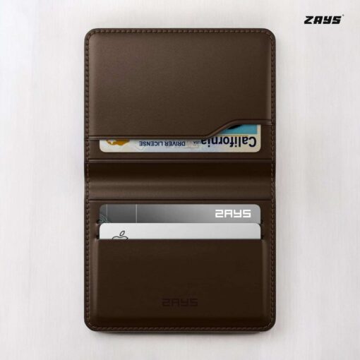 G (3) Zays Handcrafted Premium Leather Super Slim Card Holder Mini Wallet (CW108-Chocolate) - Image 6