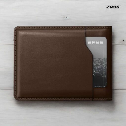 Zays Handcrafted Premium Leather Bifold Short Wallet (SW102-Chocolate) - Image 3