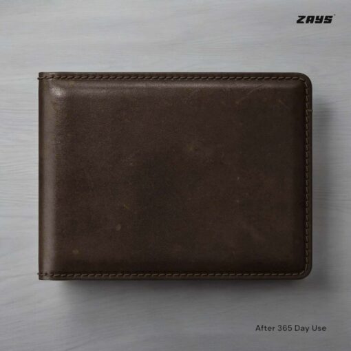 Zays Handcrafted Premium Leather Bifold Short Wallet (SW102-Chocolate) - Image 2