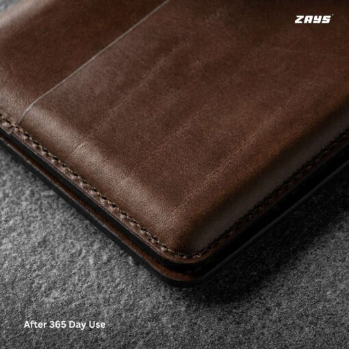 I (3) Zays Handcrafted Premium Leather Super Slim Card Holder Mini Wallet (CW108-Chocolate) - Image 4