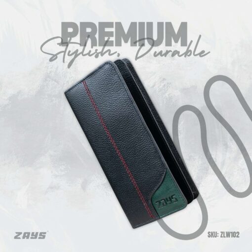 Zays Premium Leather Long Wallet | Stylish, Durable & Minimalist Design (ZLW102-Black) - Image 8