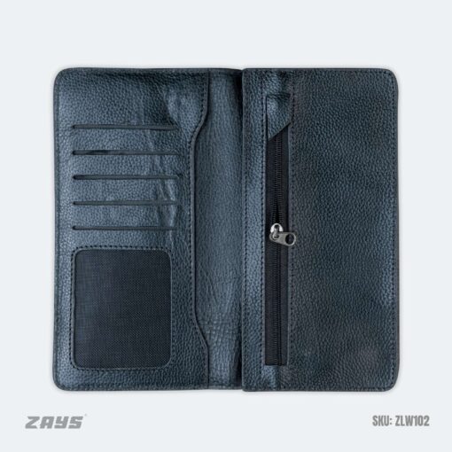 Zays Premium Leather Long Wallet | Stylish, Durable & Minimalist Design (ZLW102-Black) - Image 3