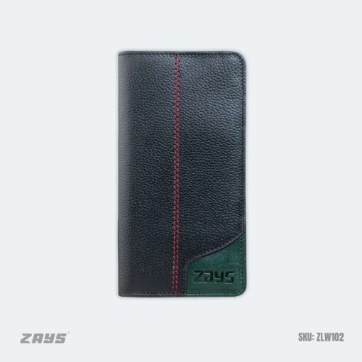Zays Premium Leather Long Wallet | Stylish, Durable & Minimalist Design (ZLW102-Black) - Image 1
