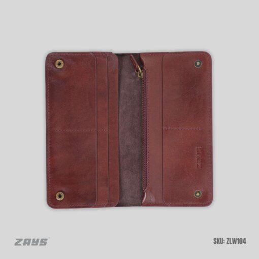 ZLW104 (2) Zays Handcrafted Full-Grain Leather Long Wallet - Elegant, Durable, and Functional for Everyday Use (ZLW106-Chocolate) - Image 9