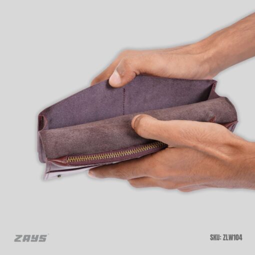 ZLW104 (6) Zays Handcrafted Full-Grain Leather Long Wallet - Elegant, Durable, and Functional for Everyday Use (ZLW106-Chocolate) - Image 7