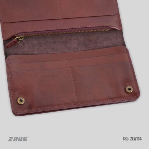 ZLW104 (8) Zays Handcrafted Full-Grain Leather Long Wallet - Elegant, Durable, and Functional for Everyday Use (ZLW106-Chocolate) - Image 2