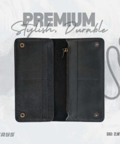 Zays Handcrafted Full-Grain Leather Long Wallet - Elegant, Durable, and Functional for Everyday Use (ZLW105-Black)