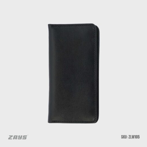 ZLW105 (3) Zays Handcrafted Full-Grain Leather Long Wallet - Elegant, Durable, and Functional for Everyday Use (ZLW105-Black) - Image 5
