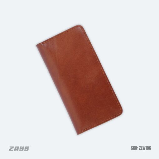 Zays Handcrafted Full-Grain Leather Long Wallet - Elegant, Durable, and Functional for Everyday Use (ZLW104-Brown) - Image 6