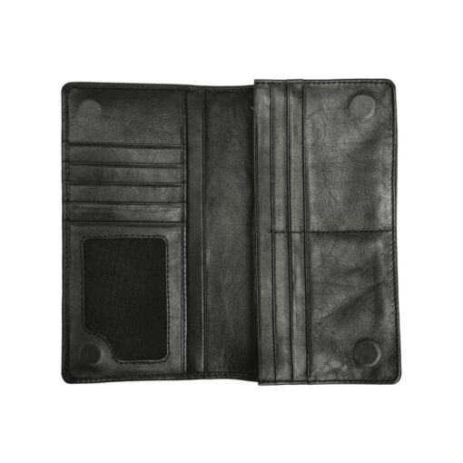 Zays Handcrafted Premium Eco-Friendly Leather Long Wallet for Max 2 Mobile (ZLW107-Black) - Image 6