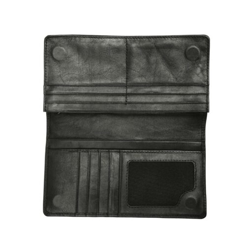 Zays Handcrafted Premium Eco-Friendly Leather Long Wallet for Max 2 Mobile (ZLW107-Black) - Image 5