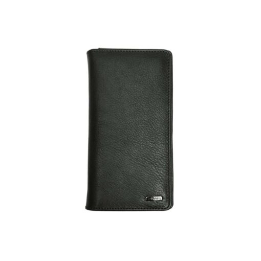 Zays Handcrafted Premium Eco-Friendly Leather Long Wallet for Max 2 Mobile (ZLW107-Black) - Image 4