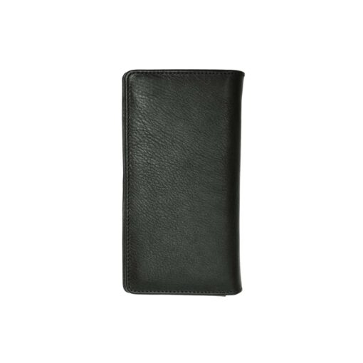 Zays Handcrafted Premium Eco-Friendly Leather Long Wallet for Max 2 Mobile (ZLW107-Black) - Image 3