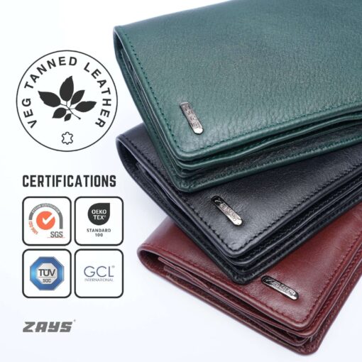 ZLW107 (6) Zays Handcrafted Premium Eco-Friendly Leather Long Wallet for Max 2 Mobile (ZLW108) - Image 8