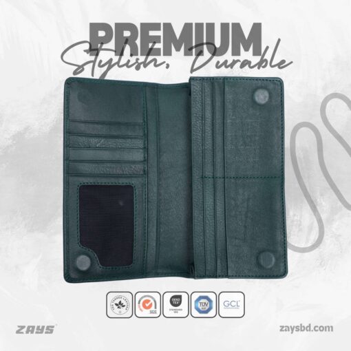 Zays Handcrafted Premium Eco-Friendly Leather Long Wallet for Max 2 Mobile (ZLW109) - Image 2