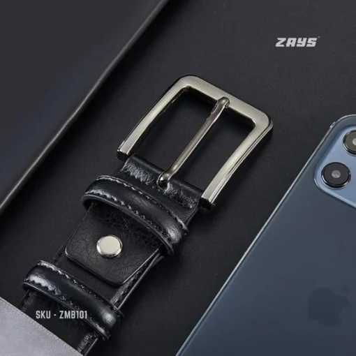 ZMB101 (3) Zays Handcrafted Genuine Leather Belt for Men – Premium Quality, Adjustable, Stylish & Durable (MB101-Black) - Image 8