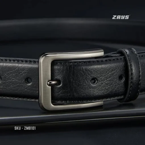 ZMB101 (4) Zays Handcrafted Genuine Leather Belt for Men – Premium Quality, Adjustable, Stylish & Durable (MB101-Black) - Image 4